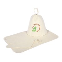 Набор из 3-х предметов (шапка С лёгким паром, рукавица, коврик)